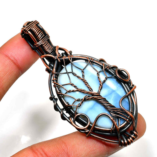 Luna’s Embrace – Oxidized Copper Moonstone Pendant