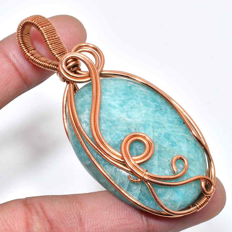 Serenity’s Embrace – Amazonite Copper Pendant