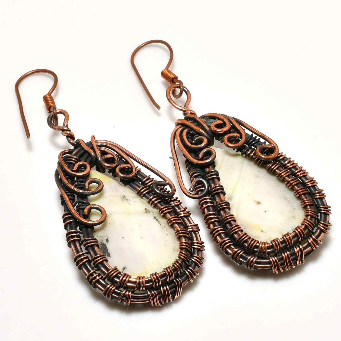 Earthsong – Copper Wire Natural Stone Earrings
