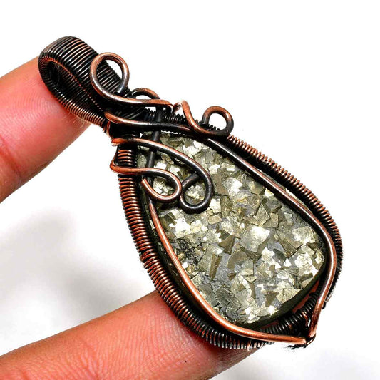 Aurelia’s Radiance – Pyrite Copper Pendant