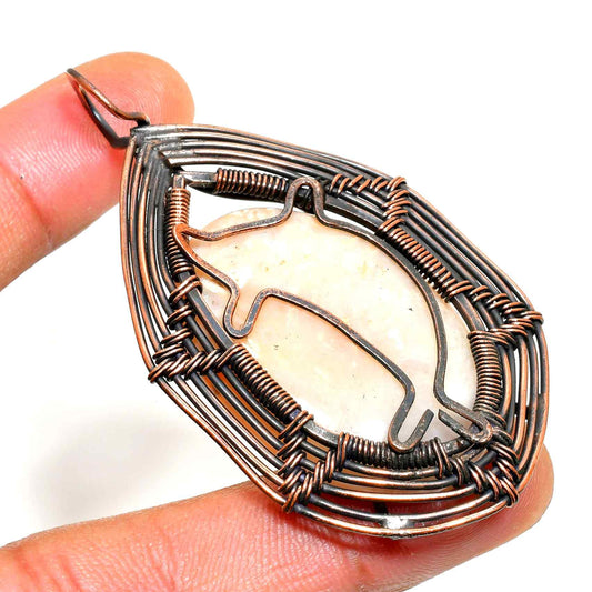 Serenity’s Embrace – Natural Stone Copper Pendant