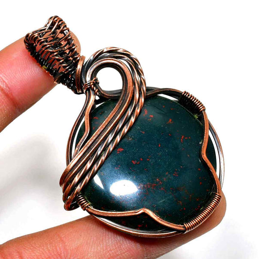 Terra’s Heart – Bloodstone Copper Pendant