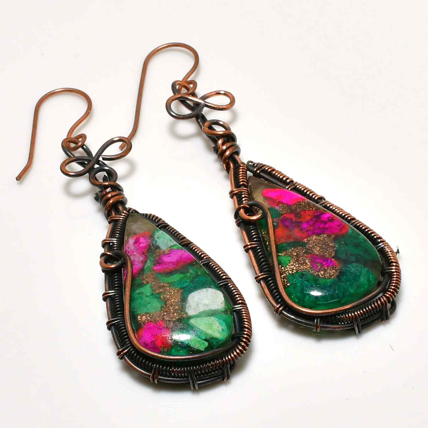 Azure Whisper – Dyed Turquoise Copper Earrings