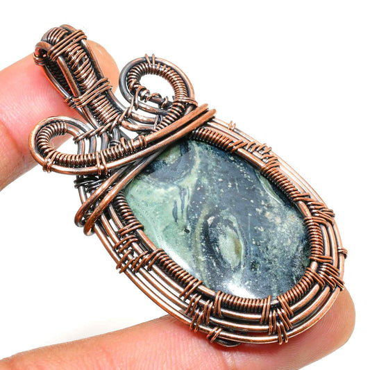 Gaia’s Embrace – Jasper & Oxidized Copper Pendant