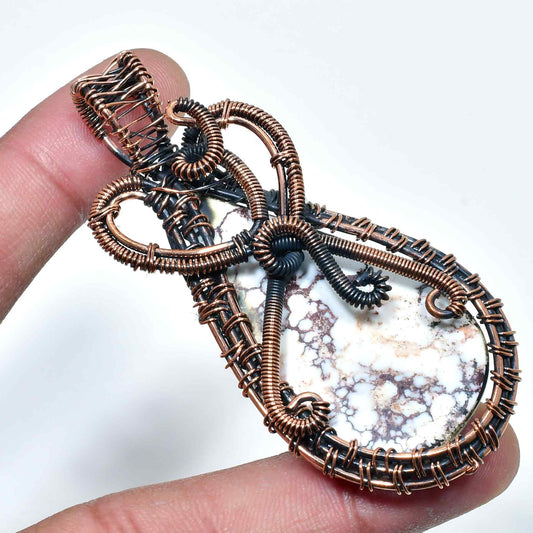 Tranquil Essence – Artisan Wire-Wrapped Gemstone Pendant