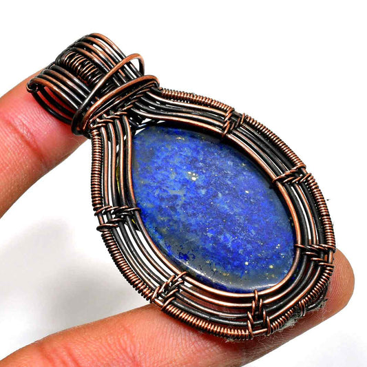 Wisdom Whisper – Lapis Lazuli Copper Pendant