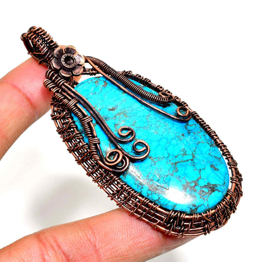 Ocean’s Whisper – Turquoise Copper Pendant
