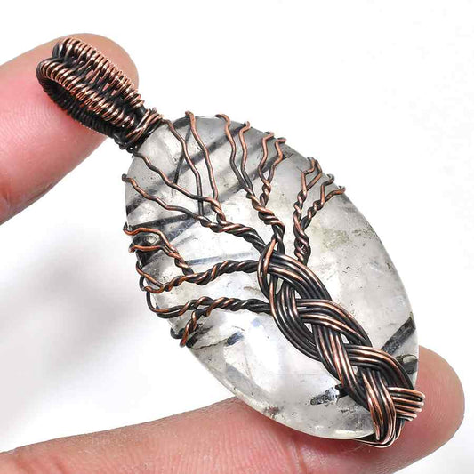 Gaia’s Arbor – Quartz & Copper Tree of Life Pendant