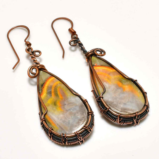 Gaia’s Whisper – Agate & Oxidized Copper Earrings