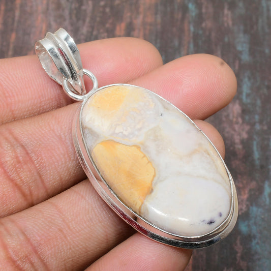 Gaia’s Glow – Golden Agate Silver Pendant