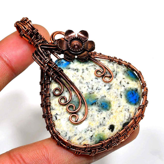 Gaia’s Harmony – Natural Stone Copper Pendant