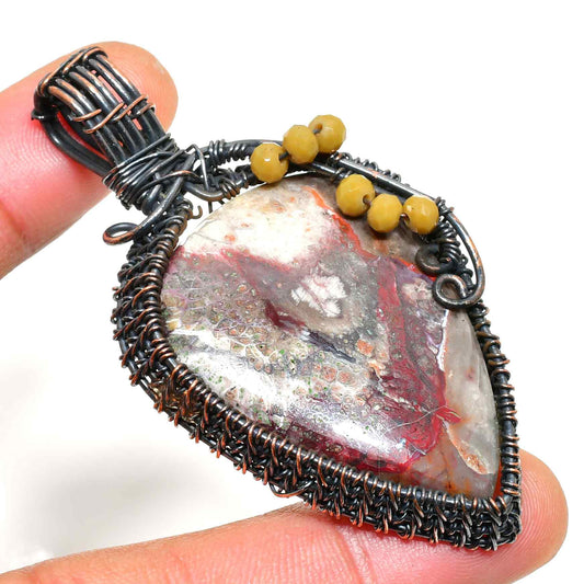 Terra’s Embrace – Copper Gemstone Pendant