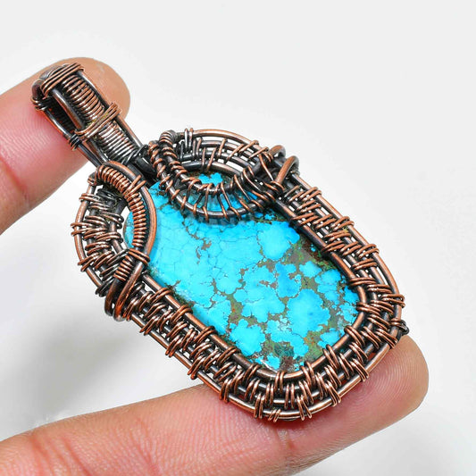 Celestial Tranquility – Turquoise Copper Pendant