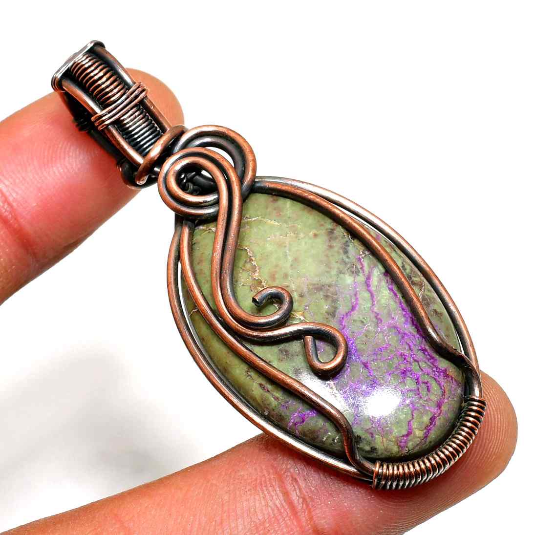 Mystic Violet – Copper Wire Gemstone Pendant