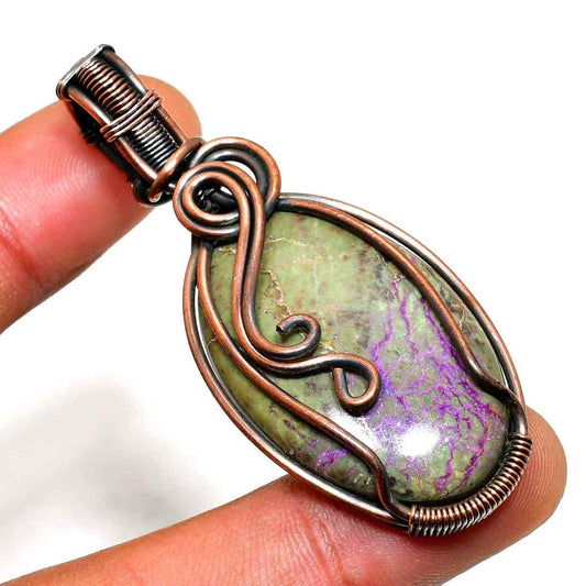 Mystic Violet – Copper Wire Gemstone Pendant