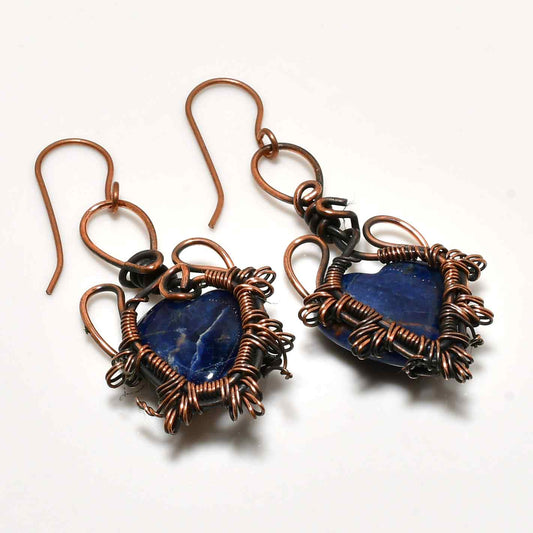 Azure Oracle – Lapis Lazuli Copper Earrings