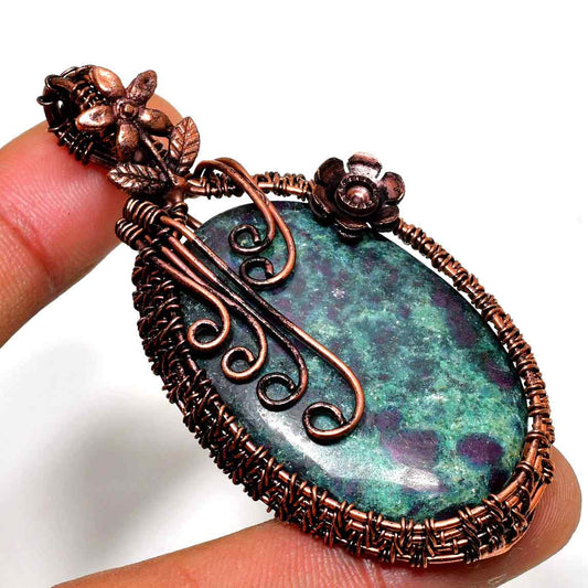 Gaia’s Whisper – Copper-Wrapped Stone Pendant