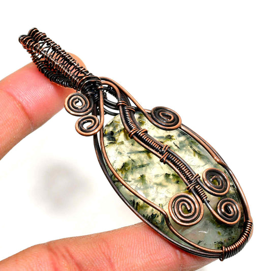 Green Enchantment – Moss Agate Copper Pendant