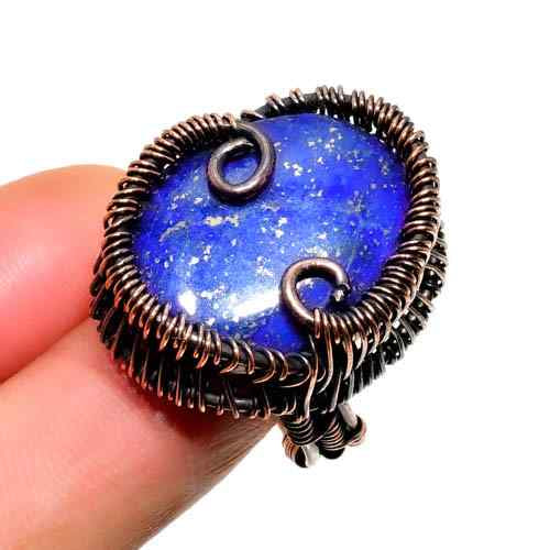 Celestial Clarity – Lapis Lazuli Copper Ring