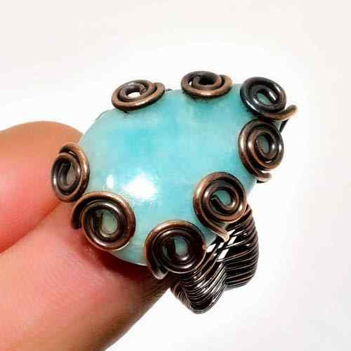 Serenity Tide – Larimar Copper Ring