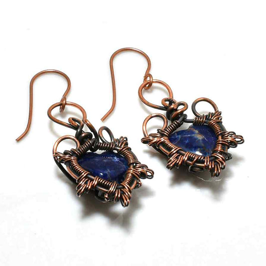Aurora’s Insight – Lapis Lazuli Copper Earrings