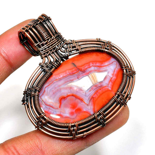 Serena’s Shield – Antique Copper Agate Pendant