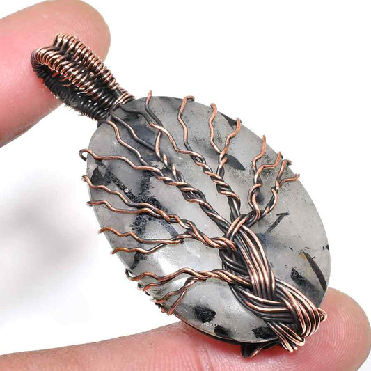 Tree of Life – Moss Agate & Copper Pendant