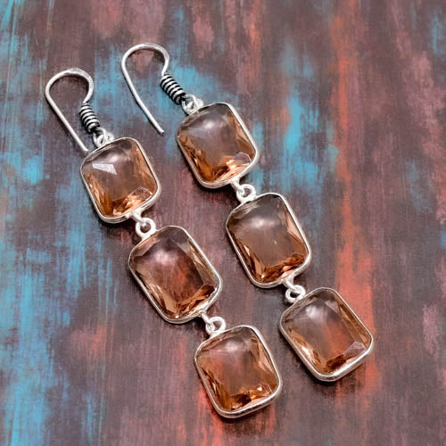 Terra Trio – Smoky Quartz Sterling Silver Earrings