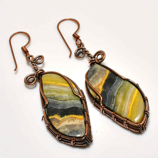 Gaia’s Harmony – Copper-Wrapped Agate Drops