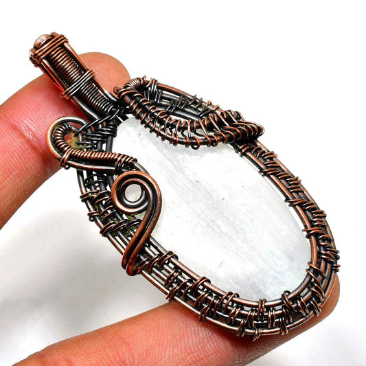 Ember’s Essence – Selenite Copper Pendant