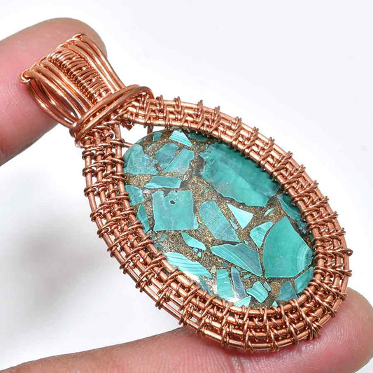 Tranquil Harmony – Chrysocolla Copper Pendant