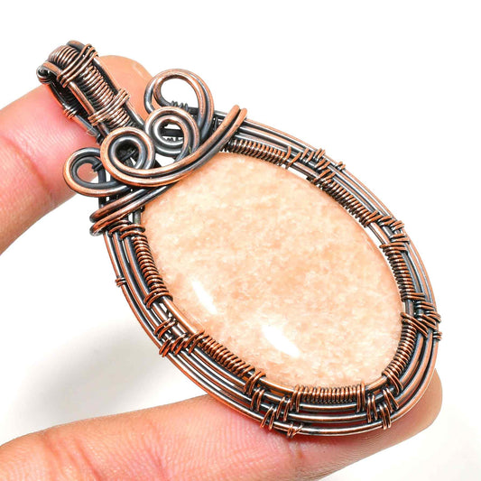 Gaia’s Embrace – Natural Stone Copper Pendant