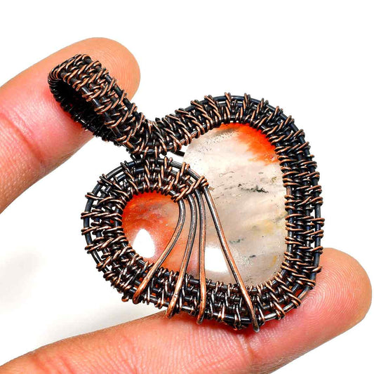 Gaia’s Embrace – Copper-Wrapped Natural Stone Pendant