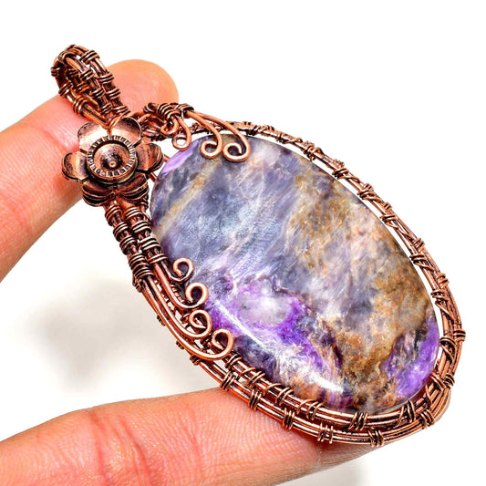 Seraphine’s Veil – Amethyst Copper Pendant