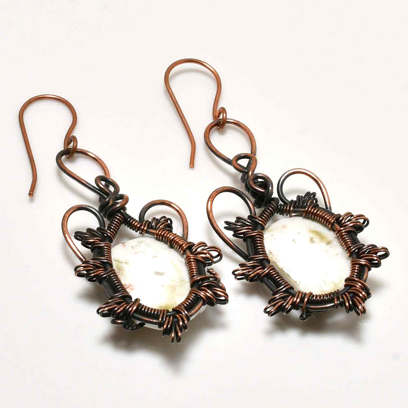 Earthsong – Copper-Wrapped Natural Stone Earrings