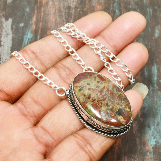 Gaia’s Anchor – Jasper Silver Wire Pendant