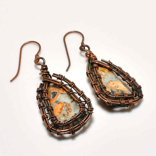 Gaia’s Embrace – Jasper Copper Earrings