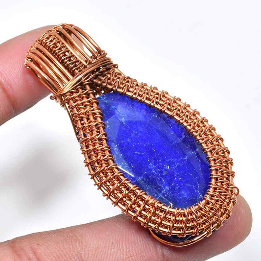 Celestial Harmony – Lapis Lazuli Copper Pendant