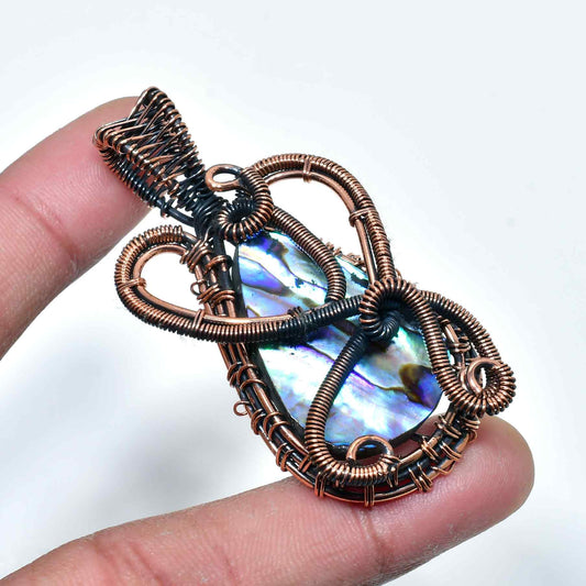 Seaside Serenity – Abalone Copper Pendant
