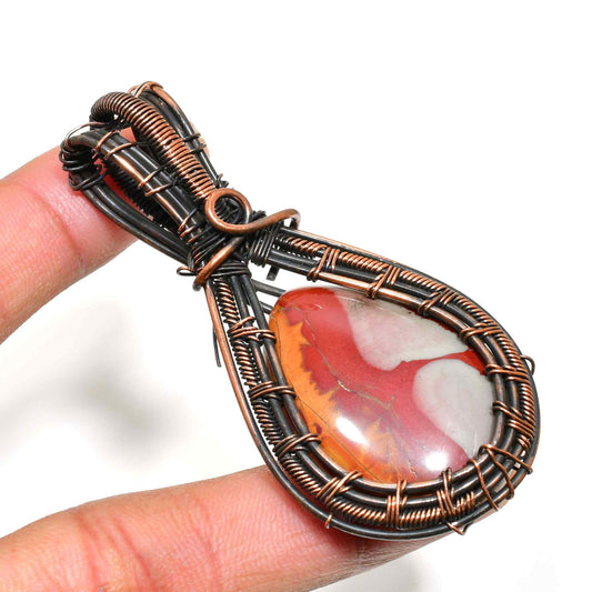 Ember’s Embrace – Jasper Copper Pendant