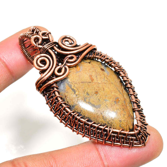 Terra’s Embrace – Jasper & Oxidized Copper Pendant