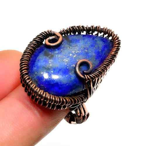 Deep Blue Serenity – Lapis Lazuli Copper Ring