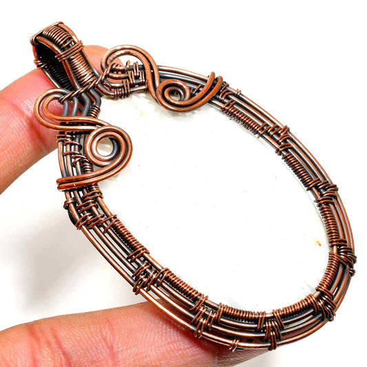 Serenity’s Embrace – White Crystal Copper Pendant