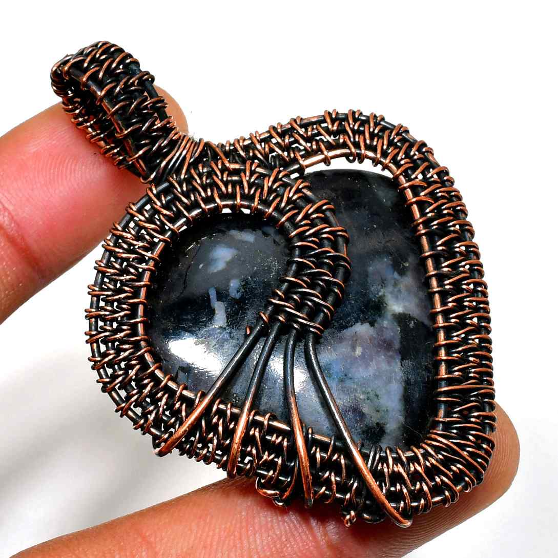 Earth’s Anchor – Black Jasper Copper Pendant