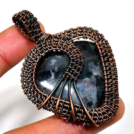 Earth’s Anchor – Black Jasper Copper Pendant