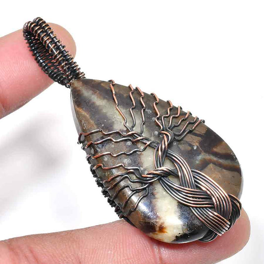 Grounded Harmony – Copper Wrapped Agate Pendant