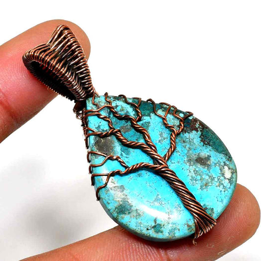 Gaia’s Embrace – Turquoise Tree of Life Pendant