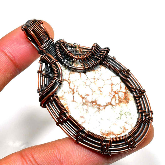 Gaia’s Harmony – Copper & Stone Pendant