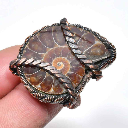 Spiral Serenity – Ammonite Copper Pendant