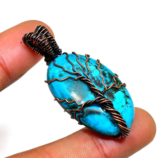 Earth’s Grace – Turquoise & Copper Healing Pendant